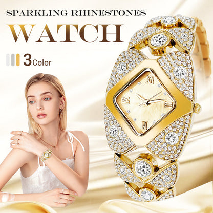 ⏳Zeitlich begrenztes Sonderangebot💎Retro-Quarzuhr für Damen mit funkelnden Strasssteinen✨