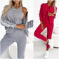 Dreiteiliges Set aus Baseballjacke und -hose für Damen