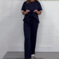 Seitliche Streifen Kurzarm-T-Shirt & Weite Jogginghosen Set