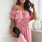 🌺Schulterfreier Rüschen-Jumpsuit für Damen