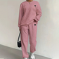 Lässiger langärmeliger Strickpullover und Hose im 2er-Set