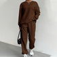 Lässiger langärmeliger Strickpullover und Hose im 2er-Set